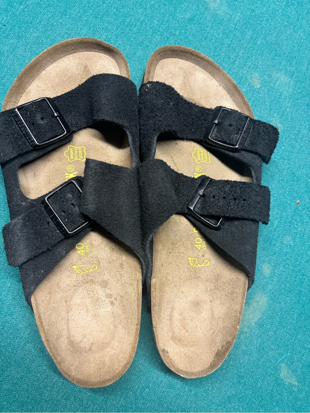 Birkenstock Black Suede Arizona Two-Strap Sandals